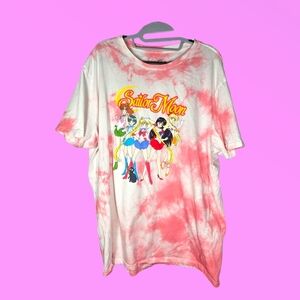 Sailor Moon Sailor Gaurdians Pink Tie Dye T-Shirt Size XL